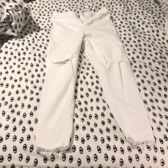 Zara Denim - Zara White Ripped Jeans